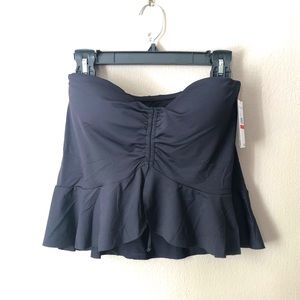 Vince Camuto strapless drawstring tankini swim top